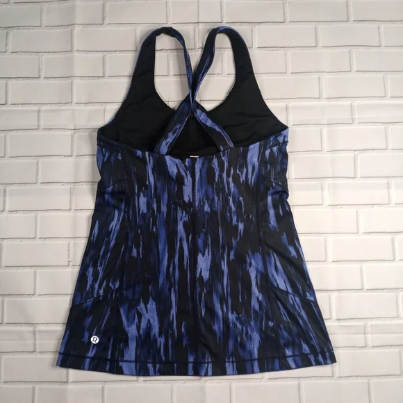 LULULEMON KANTO CATCH ME TANK TOP PAINTED ANIMAL BLUE SIZE 6. - Picture 1 of 13